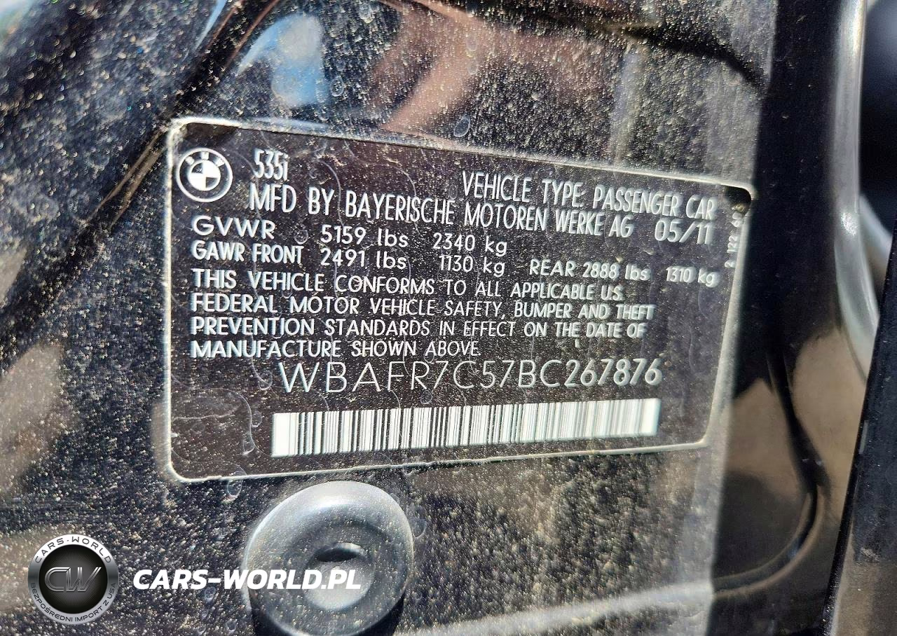 2011 BMW 535 I VIN:WBAFR7C57BC267876 - 12