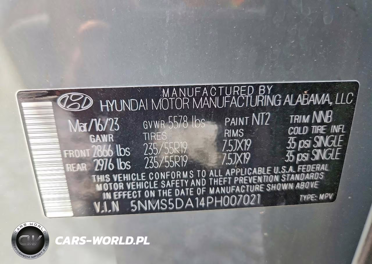 2023 Hyundai Santa Fe Limited VIN:5NMS5DA14PH007021 - 14