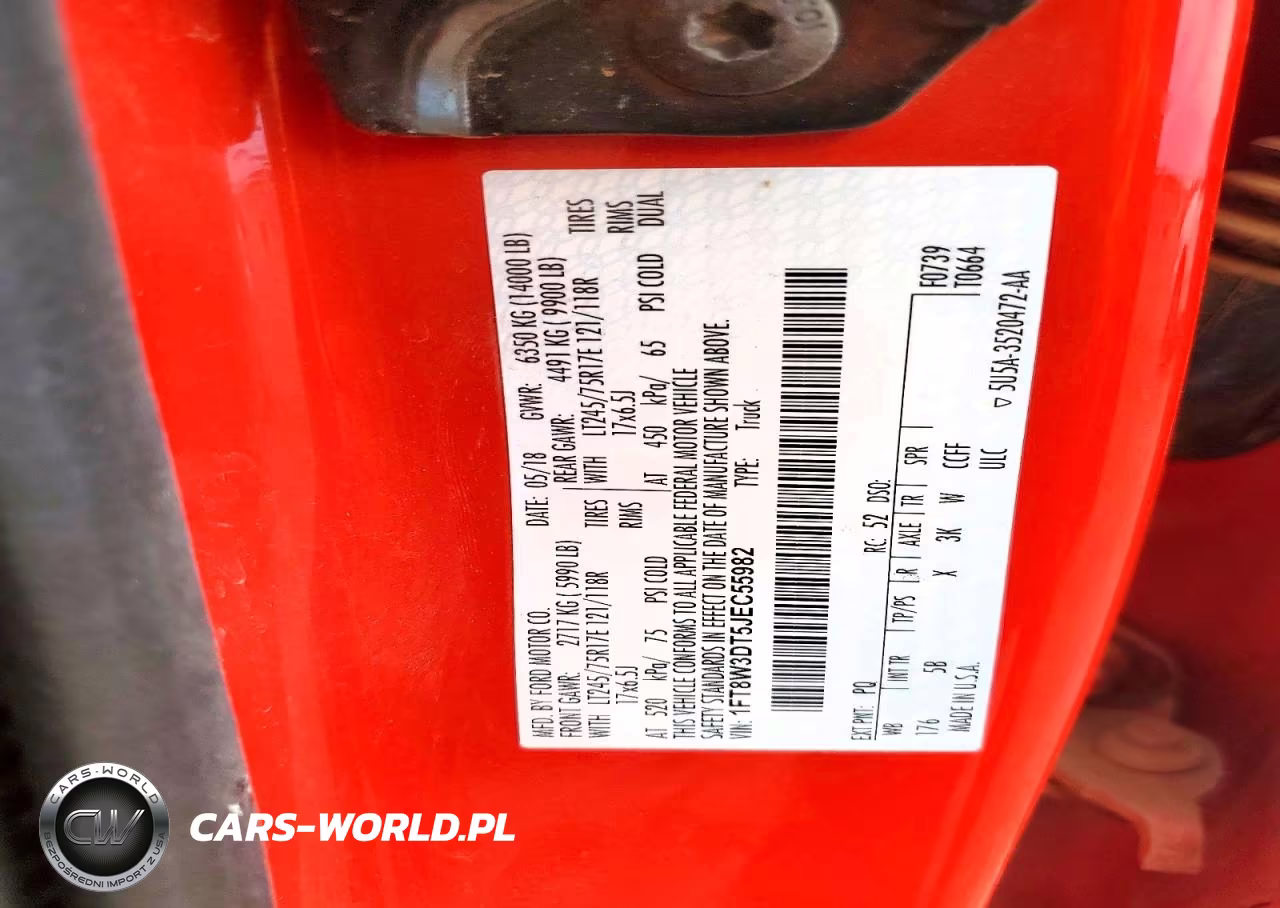 2018 Ford F350 Super Duty VIN:1FT8W3DT5JEC55982 - 12