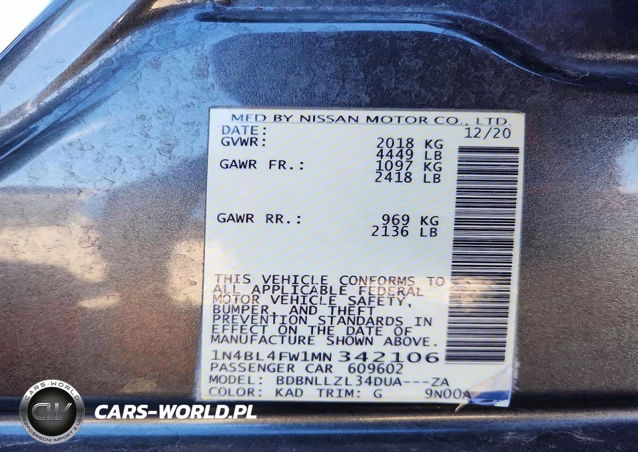 2021 Nissan Altima Platinum VIN:1N4BL4FW1MN342106 - 13