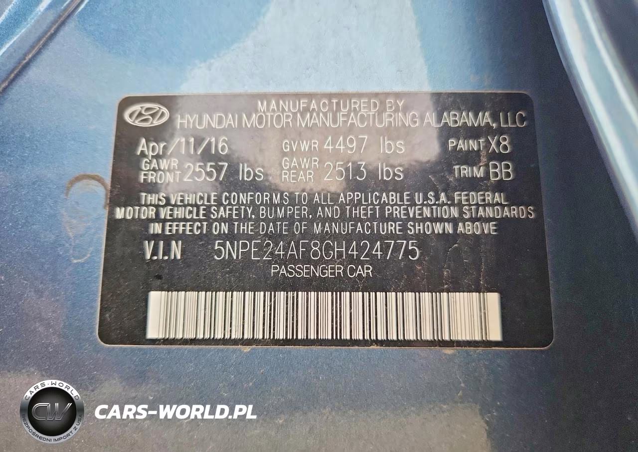 2016 Hyundai Sonata Se VIN:5NPE24AF8GH424775 - 12