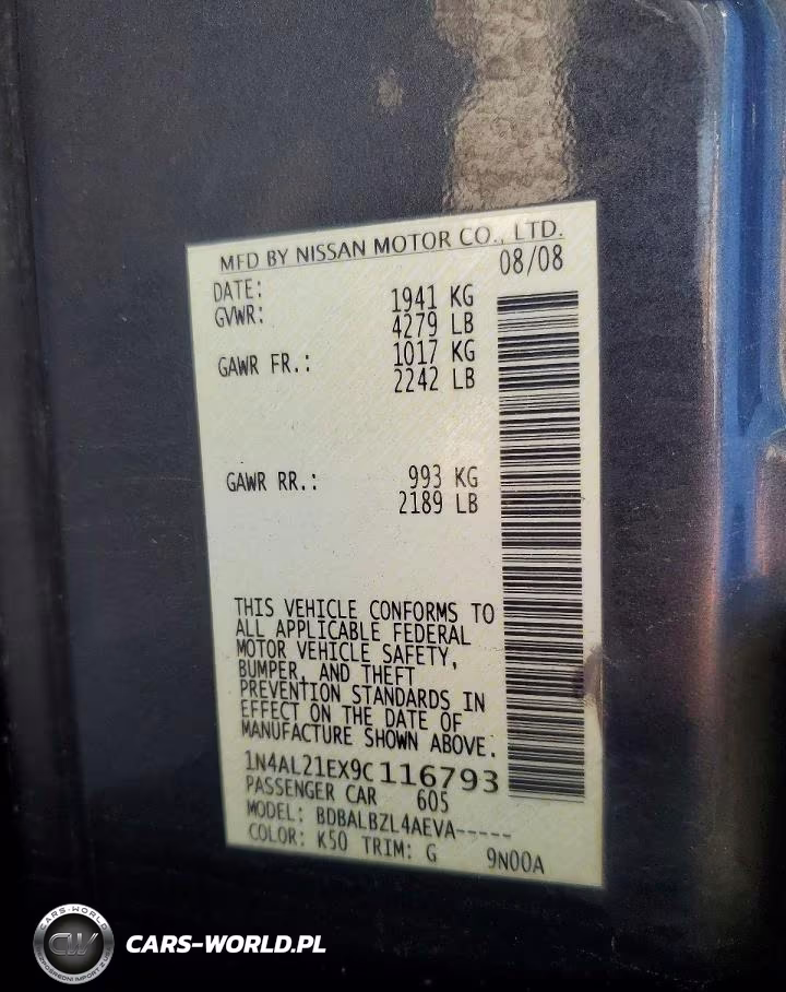 2009 Nissan Altima 2.5 VIN:1N4AL21EX9C116793 - 12