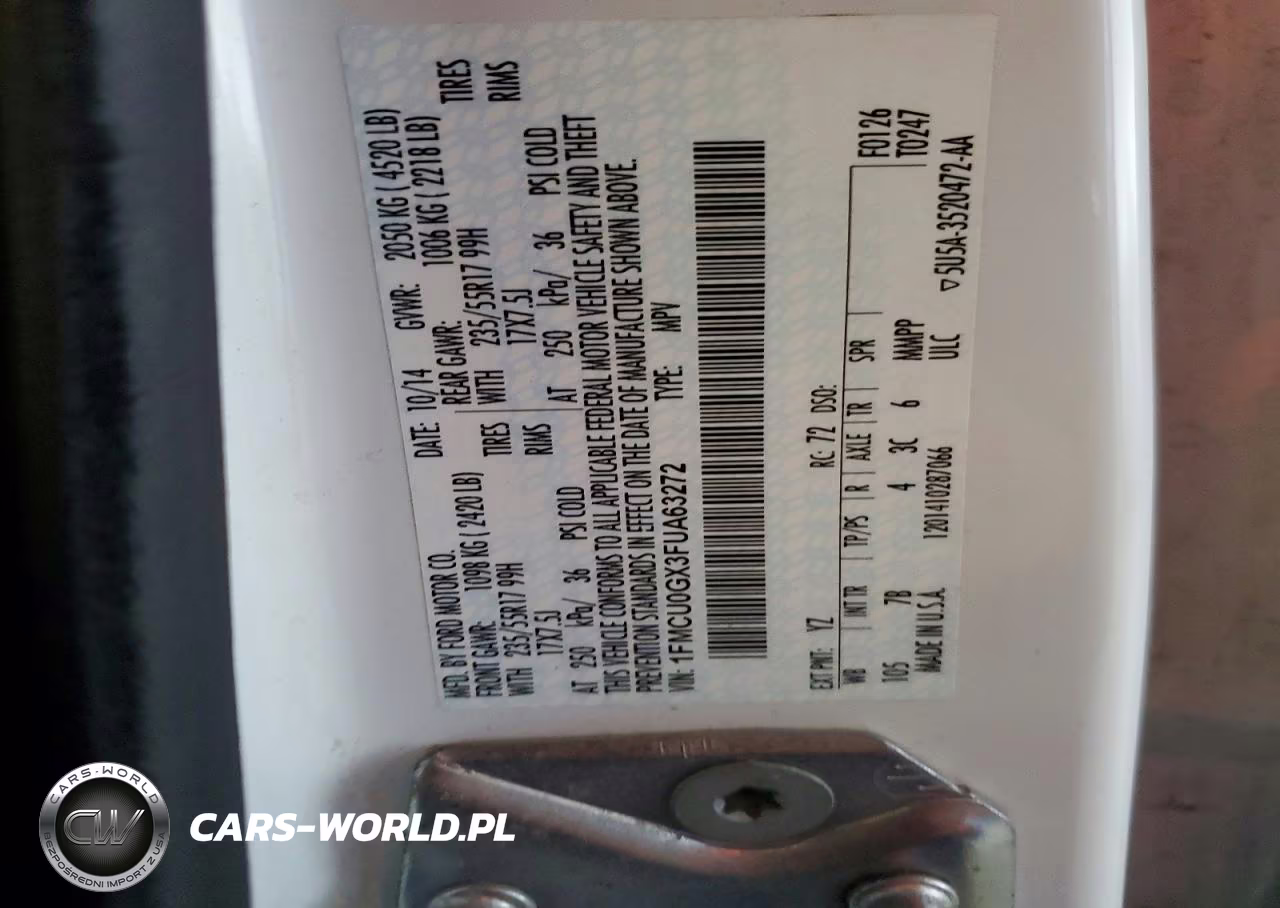 2015 Ford Escape Se VIN:1FMCU0GX3FUA63272 - 14
