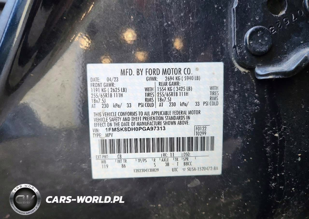 2023 Ford Explorer Xlt VIN:1FMSK8DH0PGA97313 - 13