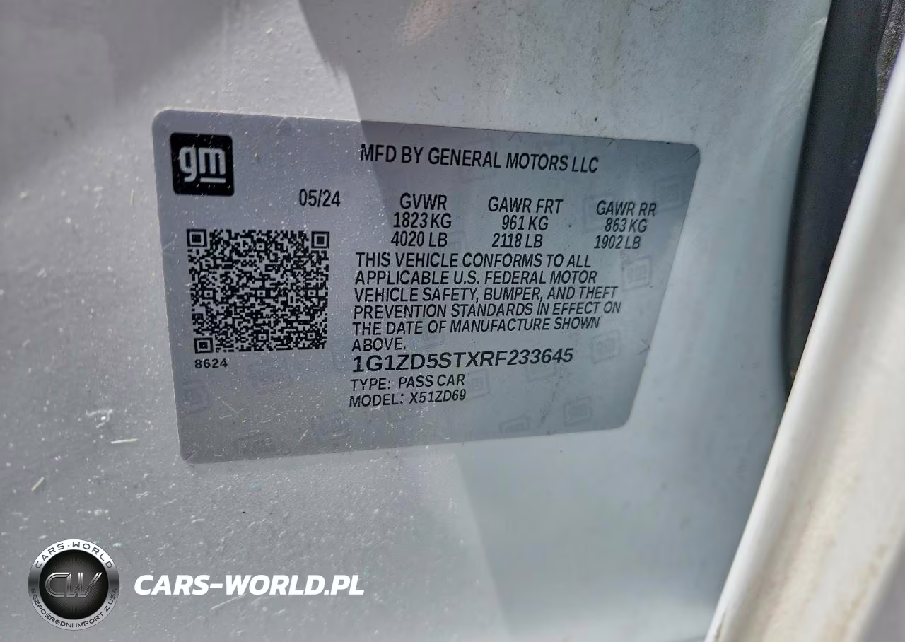 2024 Chevrolet Malibu Lt VIN:1G1ZD5STXRF233645 - 12