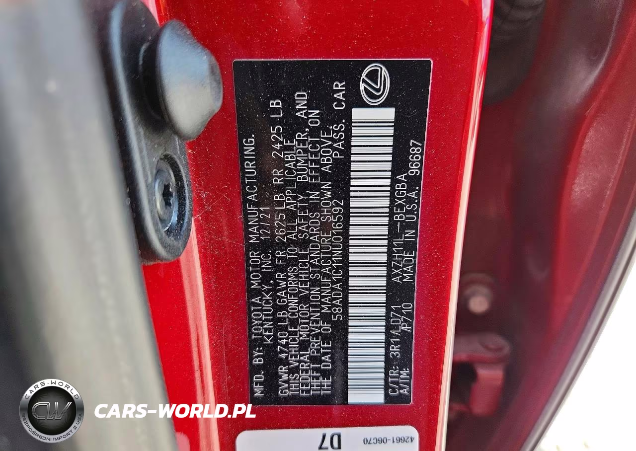 2022 Lexus Es 300H Base VIN:58ADA1C11NU016592 - 13