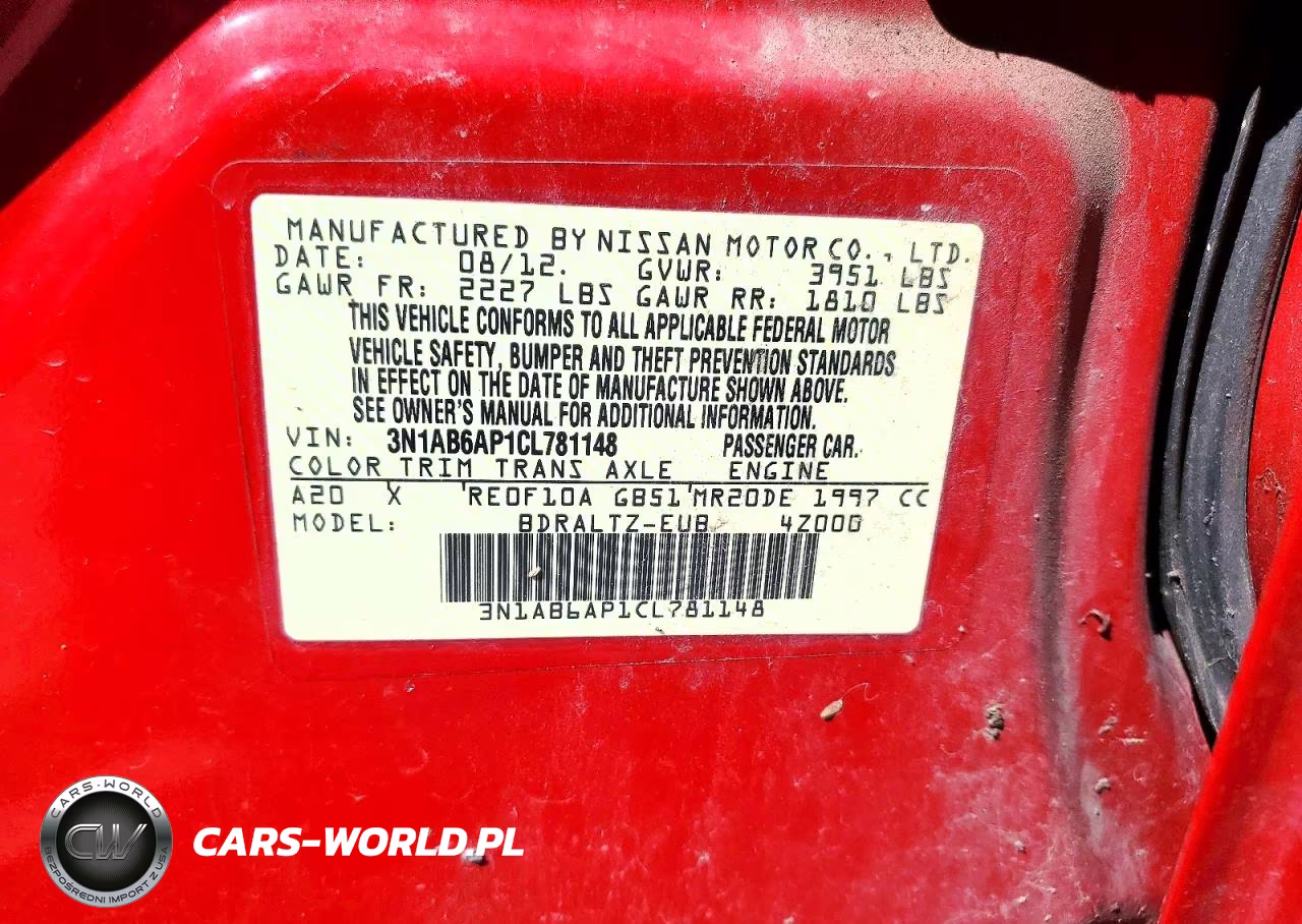2012 Nissan Sentra 2.0-2.0S-Sr-2.0Sl VIN:3N1AB6AP1CL781148 - 13