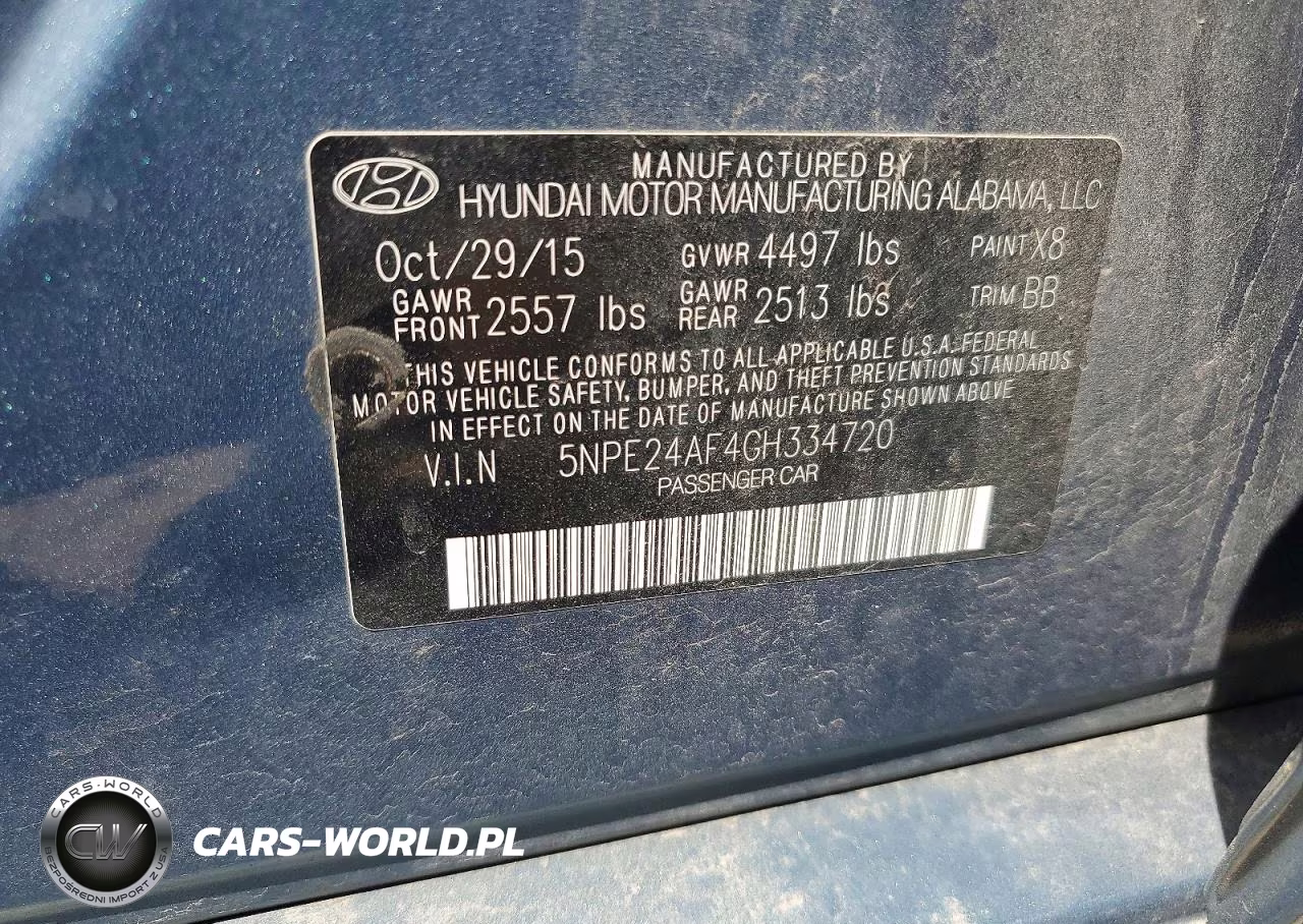 2016 Hyundai Sonata Se VIN:5NPE24AF4GH334720 - 12
