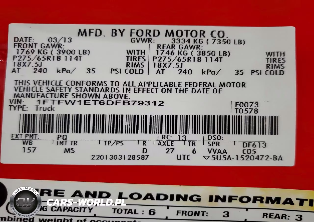 2013 Ford F150 Supercrew VIN:1FTFW1ET6DFB79312 - 12