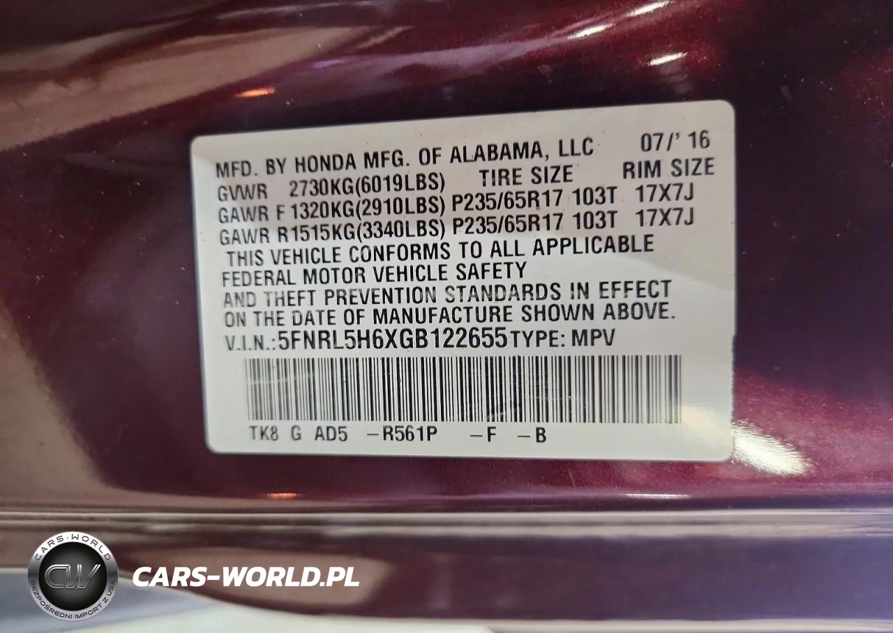 2016 Honda Odyssey Exl VIN:5FNRL5H6XGB122655 - 13