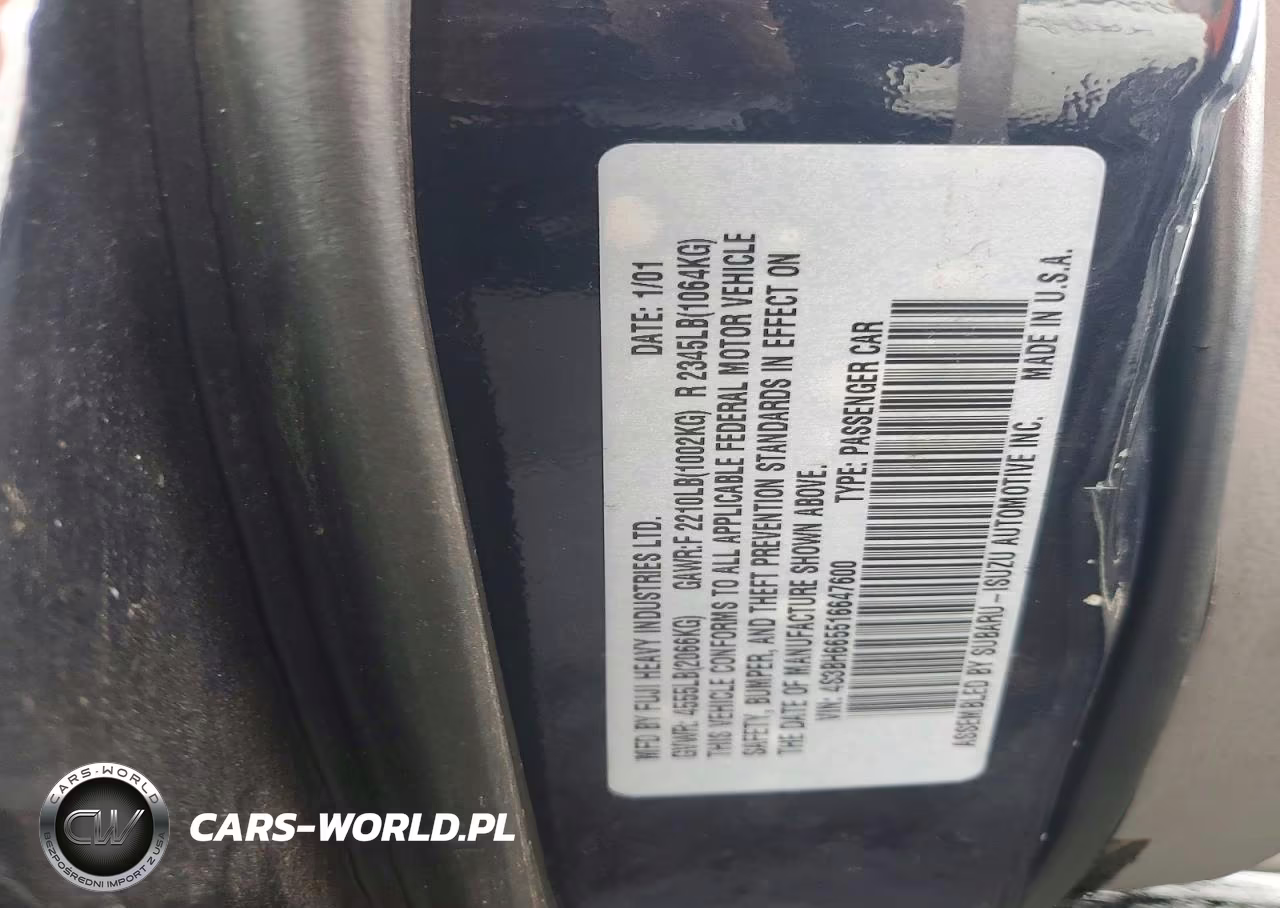 2001 Subaru Legacy Outback VIN:4S3BH665516647600 - 12