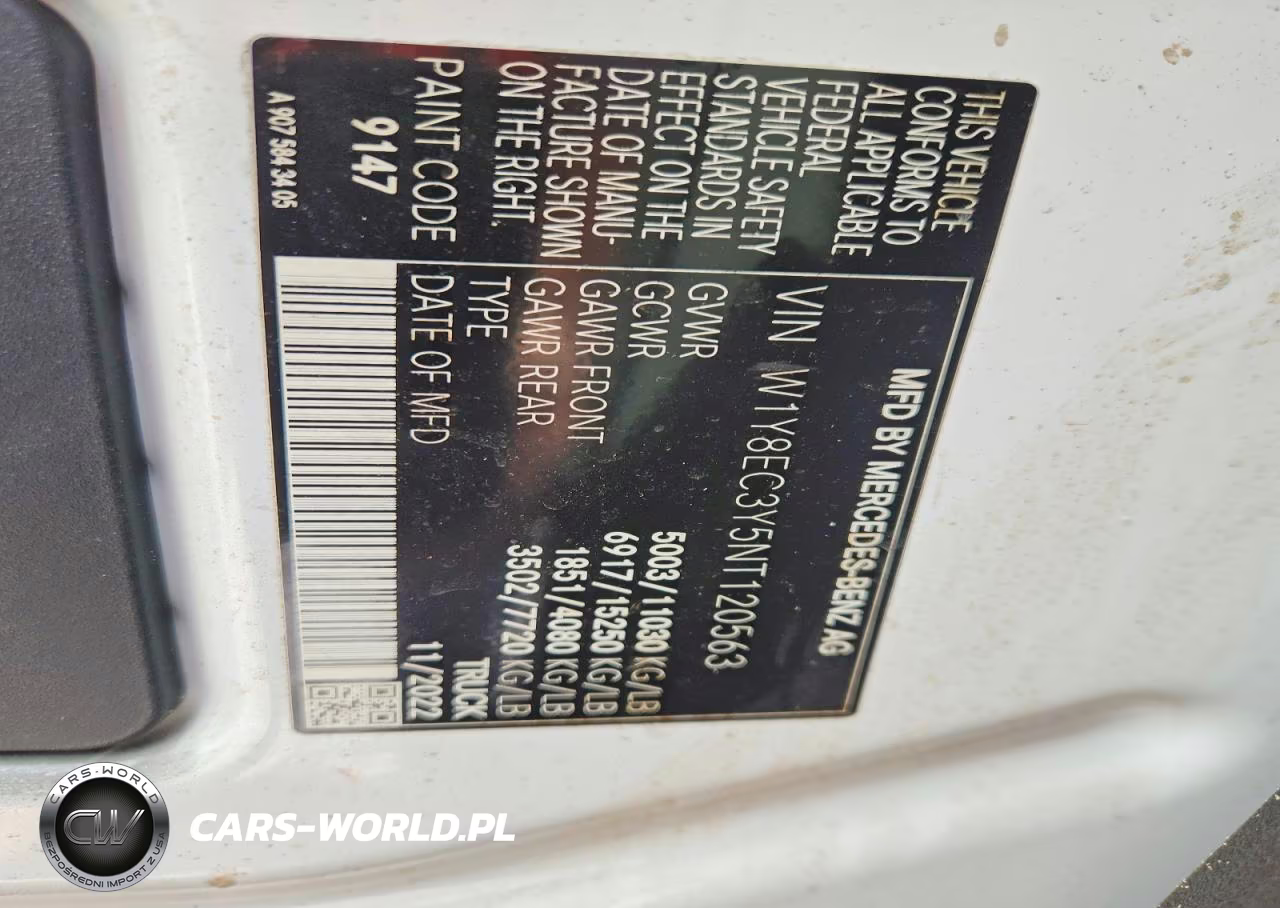 2022 Mercedes-Benz Sprinter 3500 VIN:W1Y8EC3Y5NT120563 - 13