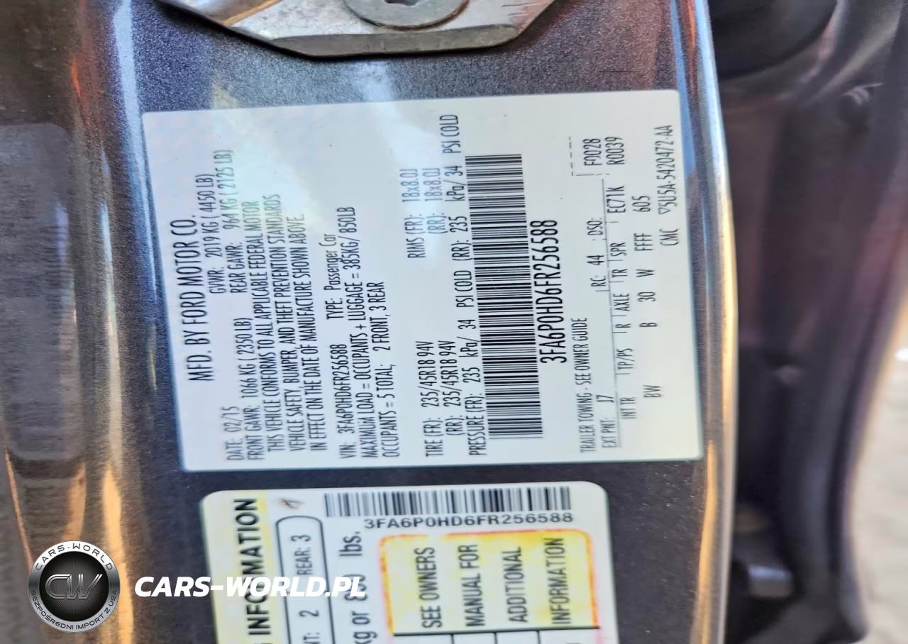 2015 Ford Fusion Se VIN:3FA6P0HD6FR256588 - 12