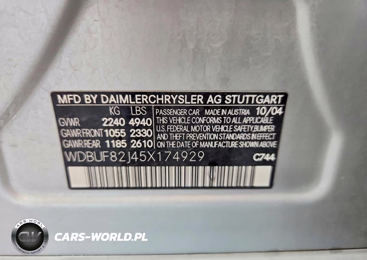 2005 Mercedes-Benz E 320 4Matic VIN:WDBUF82J45X174929 - 12