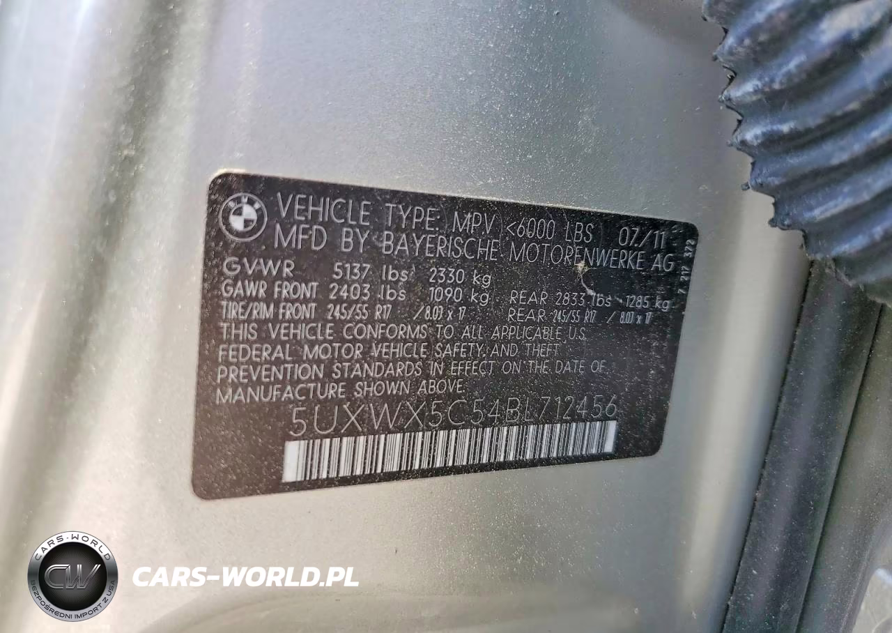 2011 BMW X3 xDrive28I VIN:5UXWX5C54BL712456 - 13