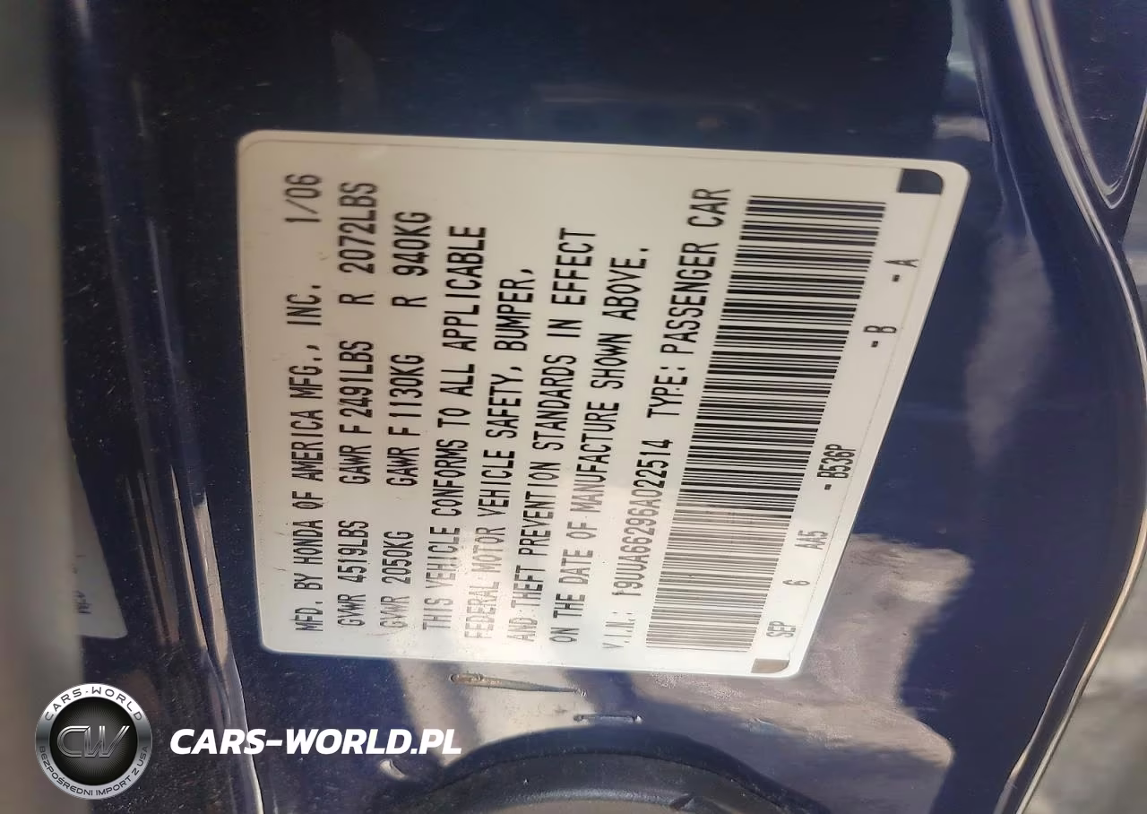 2006 Acura 3.2Tl VIN:19UUA66296A022514 - 12