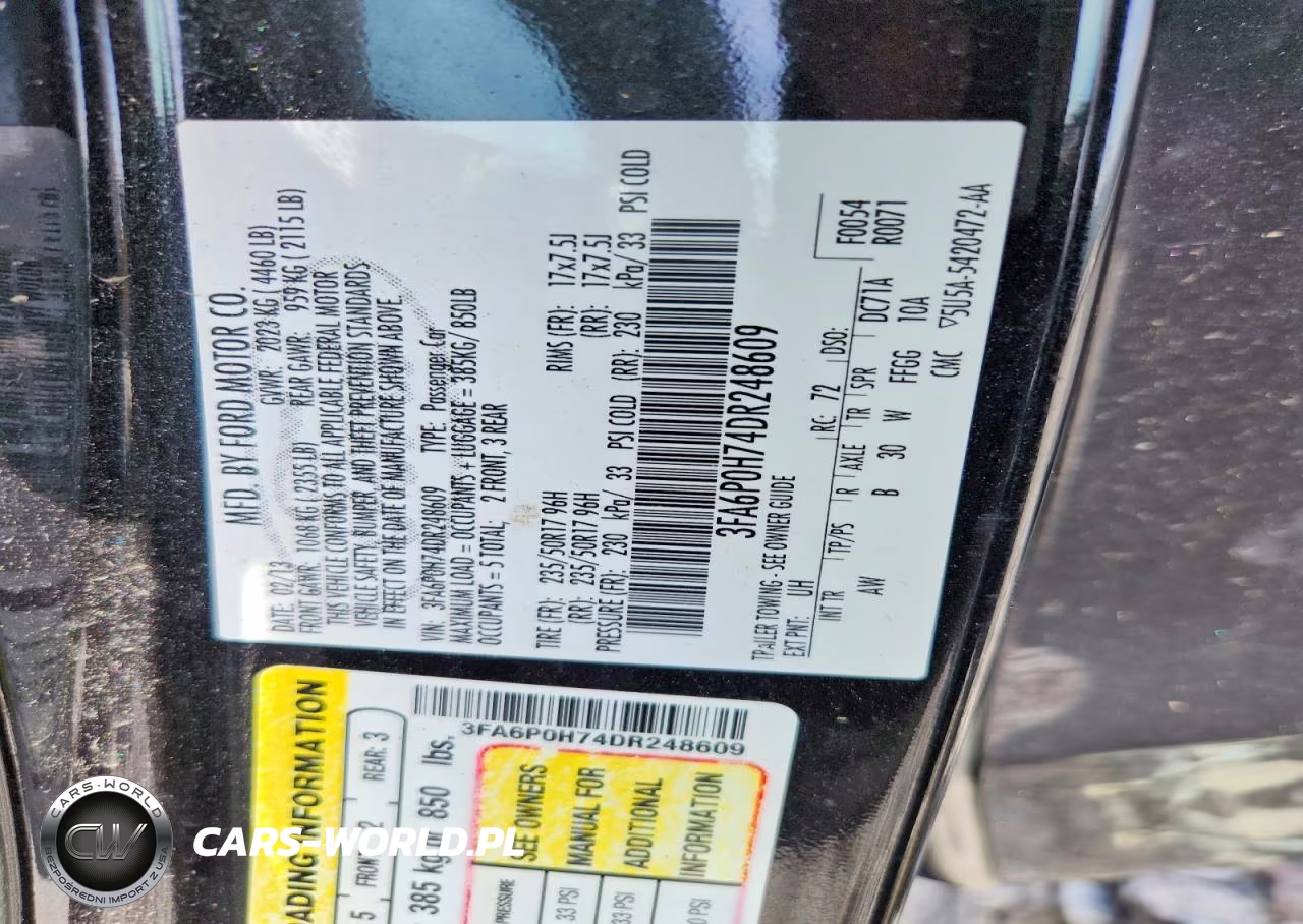 2013 Ford Fusion Se VIN:3FA6P0H74DR248609 - 12
