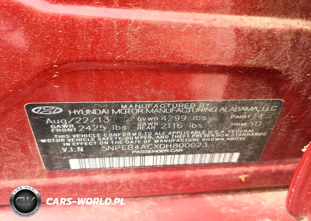 2013 Hyundai Sonata Gls VIN:5NPEB4ACXDH800023 - 12