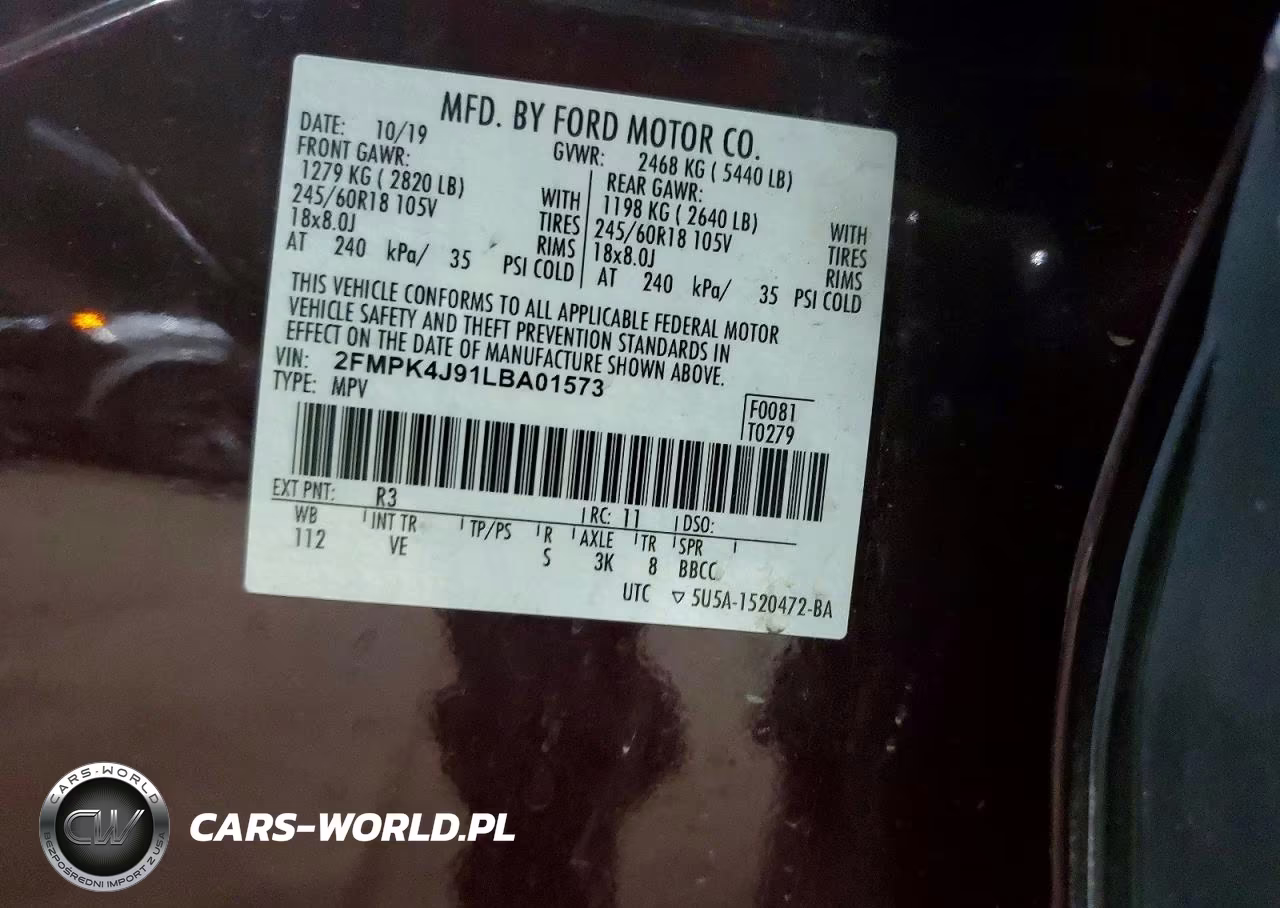 2020 Ford Edge Sel VIN:2FMPK4J91LBA01573 - 14