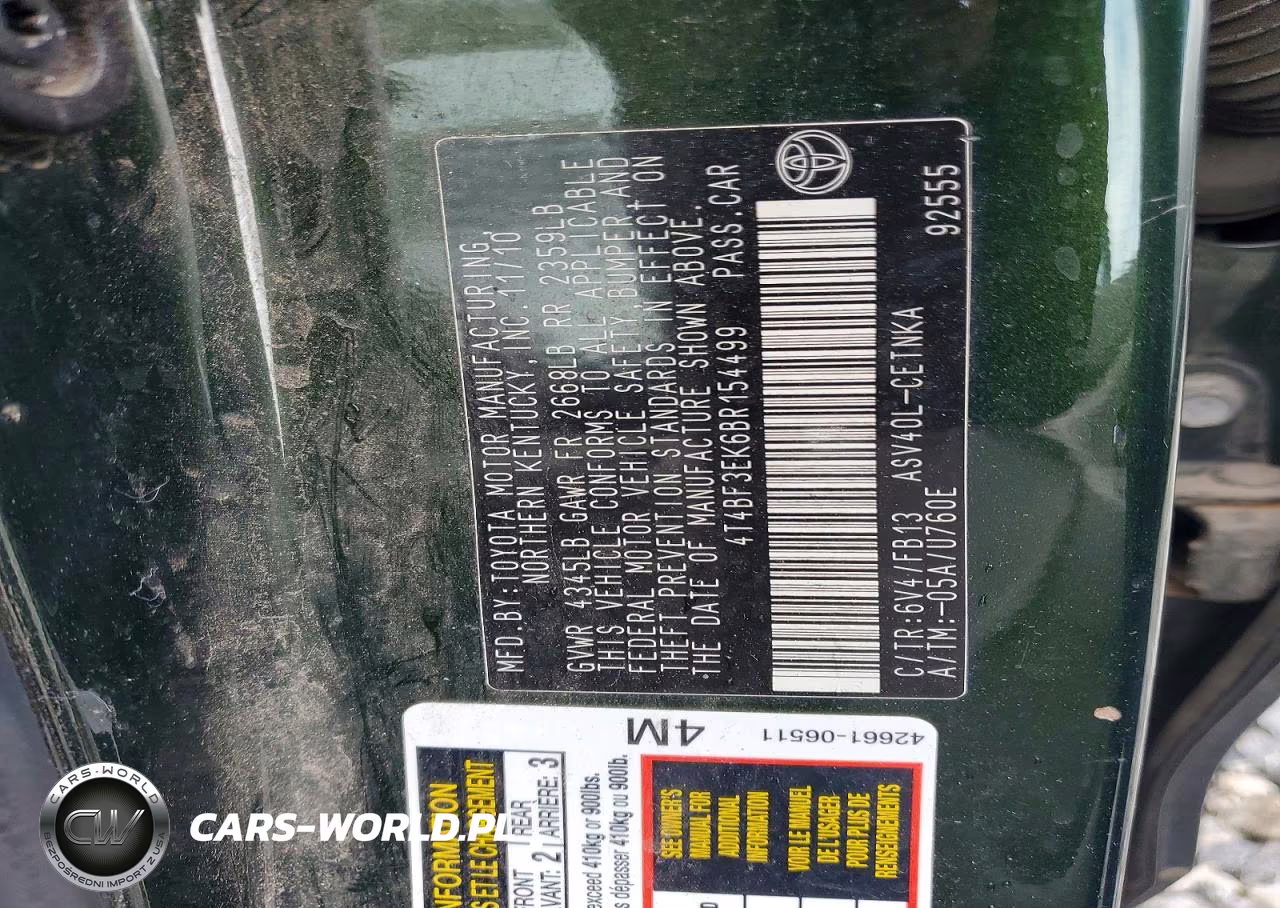 2011 Toyota Camry Le VIN:4T4BF3EK6BR154499 - 12