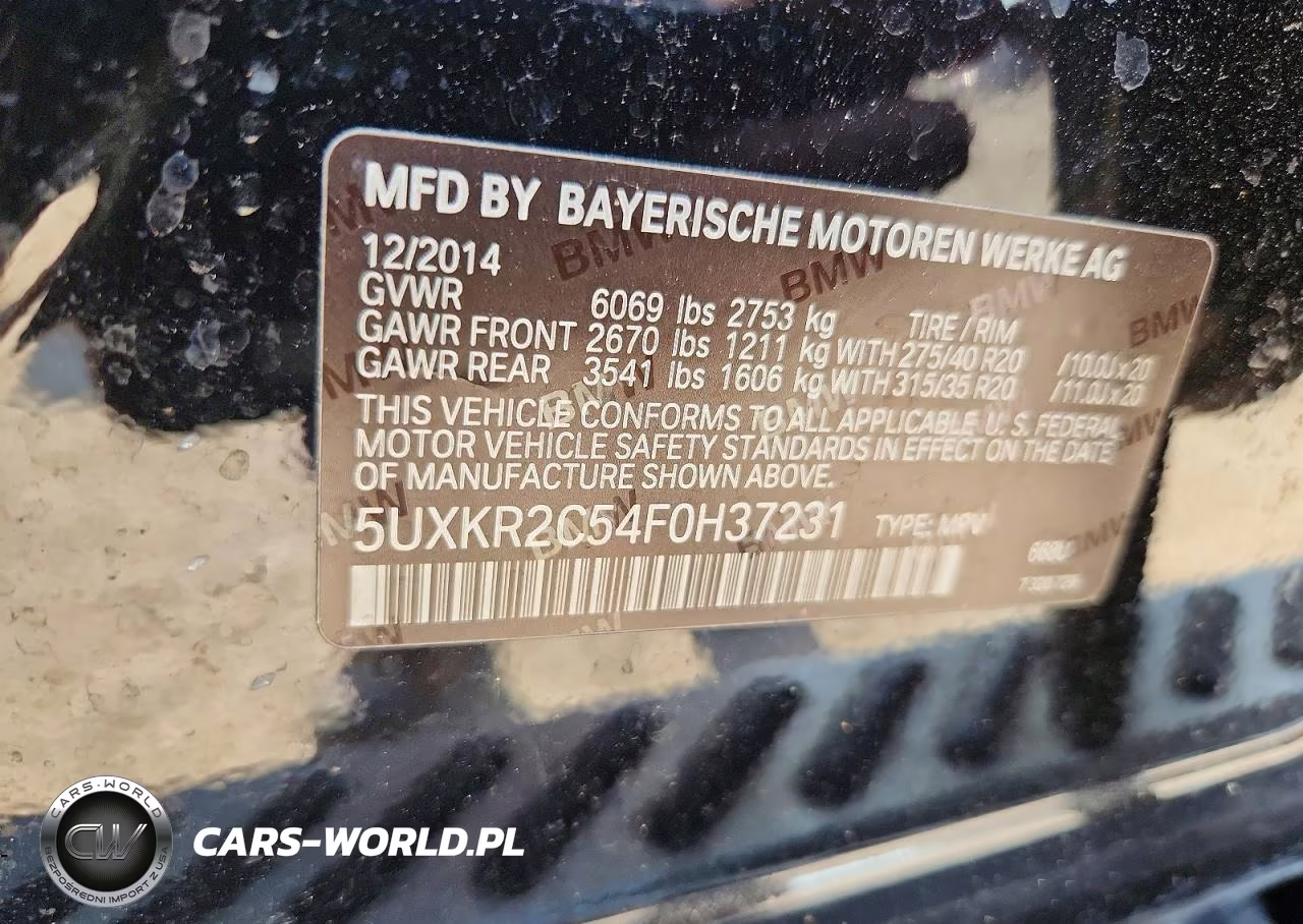 2015 BMW X5 Sdrive35I VIN:5UXKR2C54F0H37231 - 13