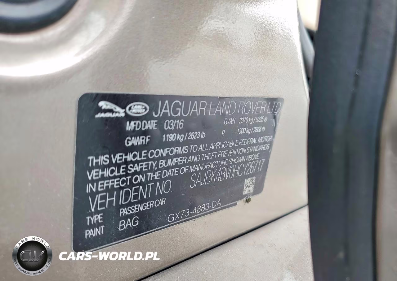 JAGUAR XF PRESTIG VIN:SAJBK4BV0HCY26717 - 12