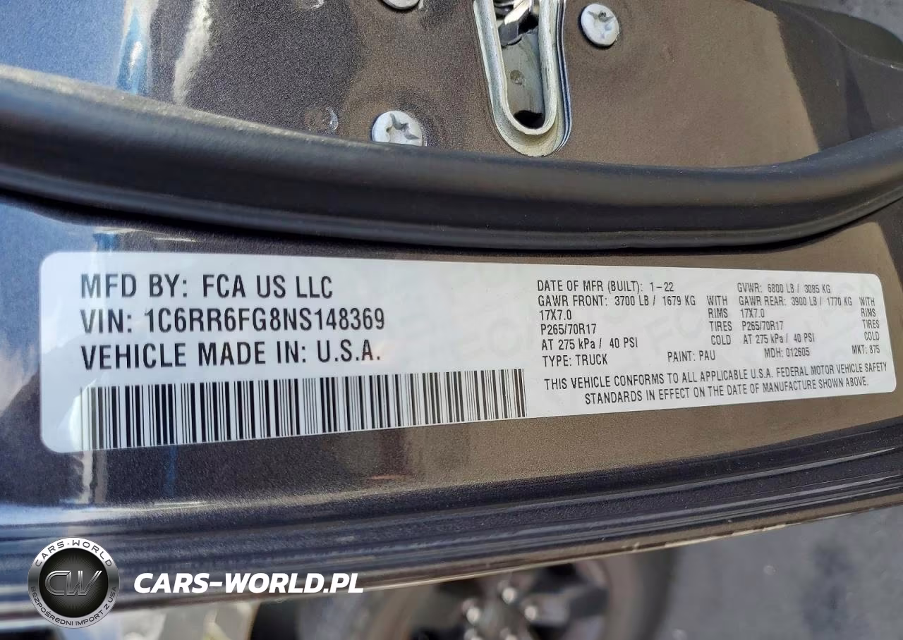 2022 Ram 1500 Classic Tradesman VIN:1C6RR6FG8NS148369 - 12