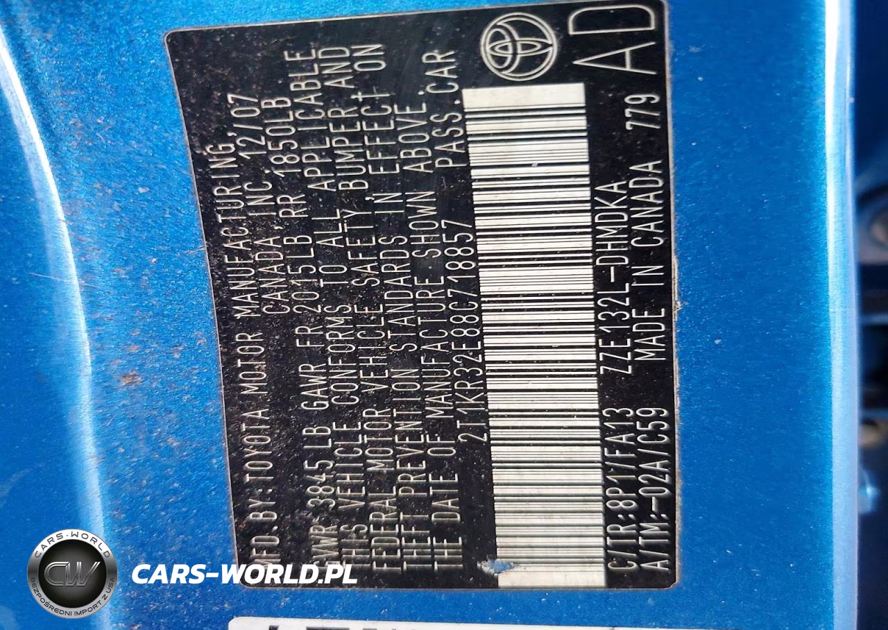 2008 Toyota Corolla Matrix Xr VIN:2T1KR32E88C718857 - 12