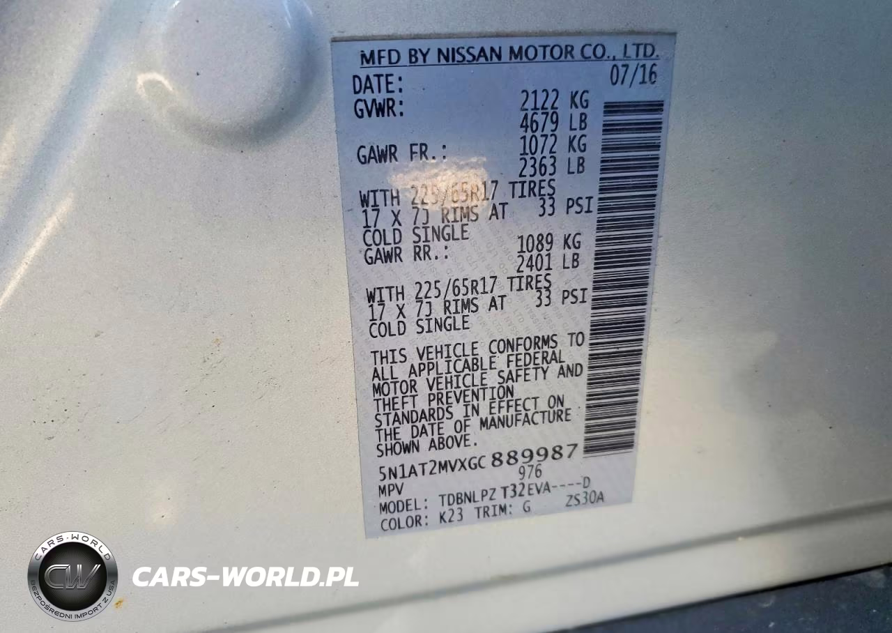 2016 Nissan Rogue S VIN:5N1AT2MVXGC889987 - 13