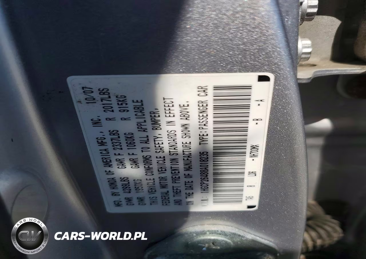 2008 Honda Accord Lxp VIN:1HGCP26488A018235 - 12