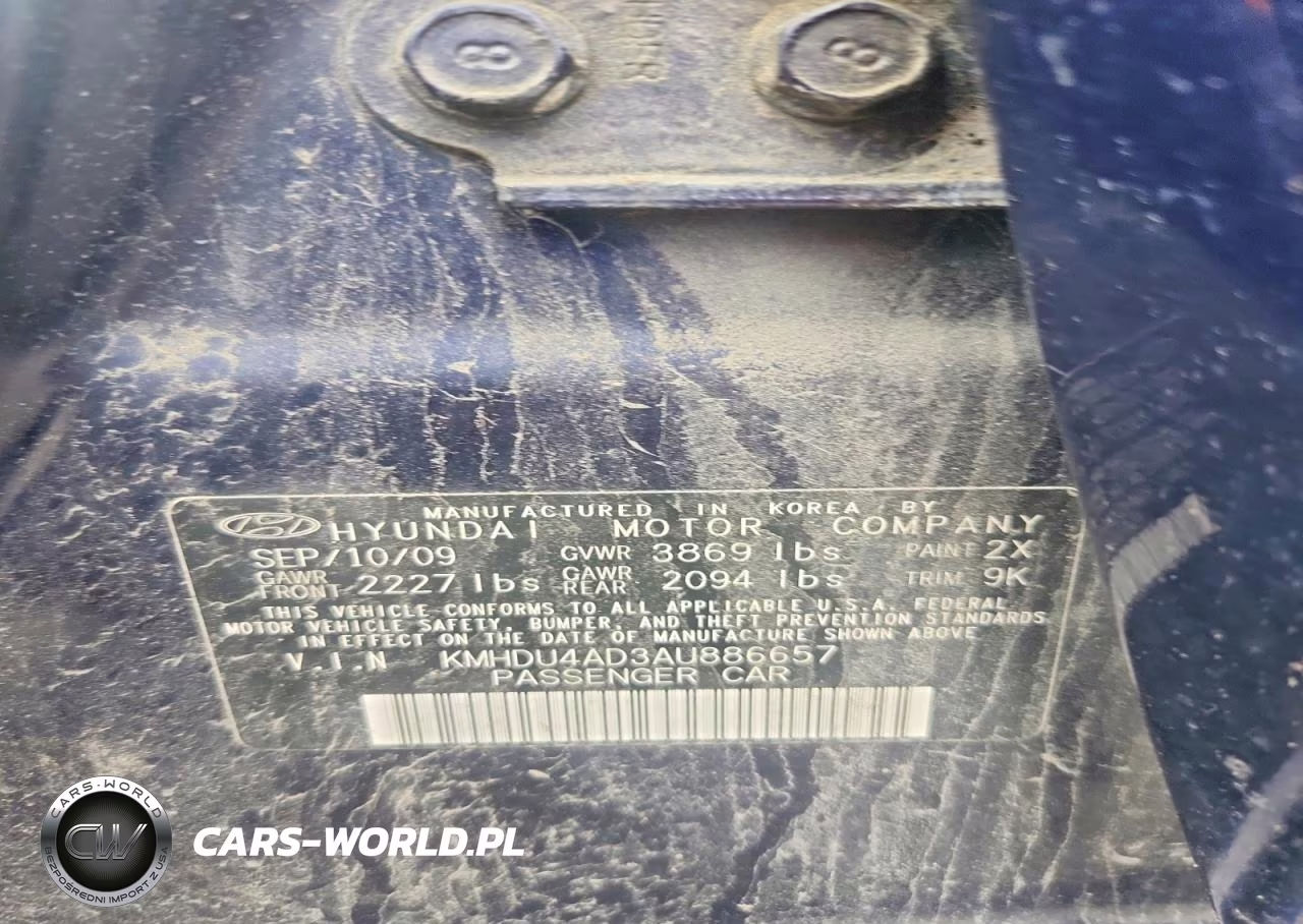 2010 Hyundai Elantra Gls VIN:KMHDU4AD3AU886657 - 12