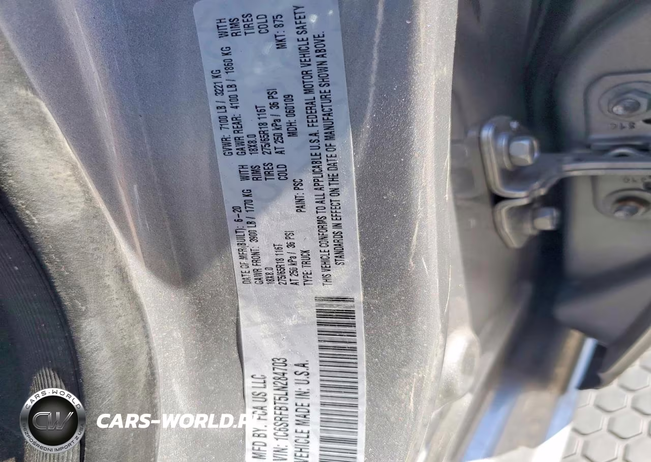 2020 Ram 1500 Big Horn VIN:1C6SRFBT5LN284703 - 12