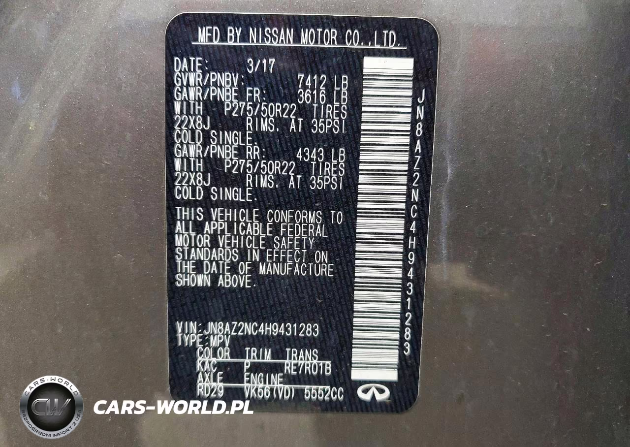 2017 Infiniti Qx80 VIN:JN8AZ2NC4H9431283 - 13