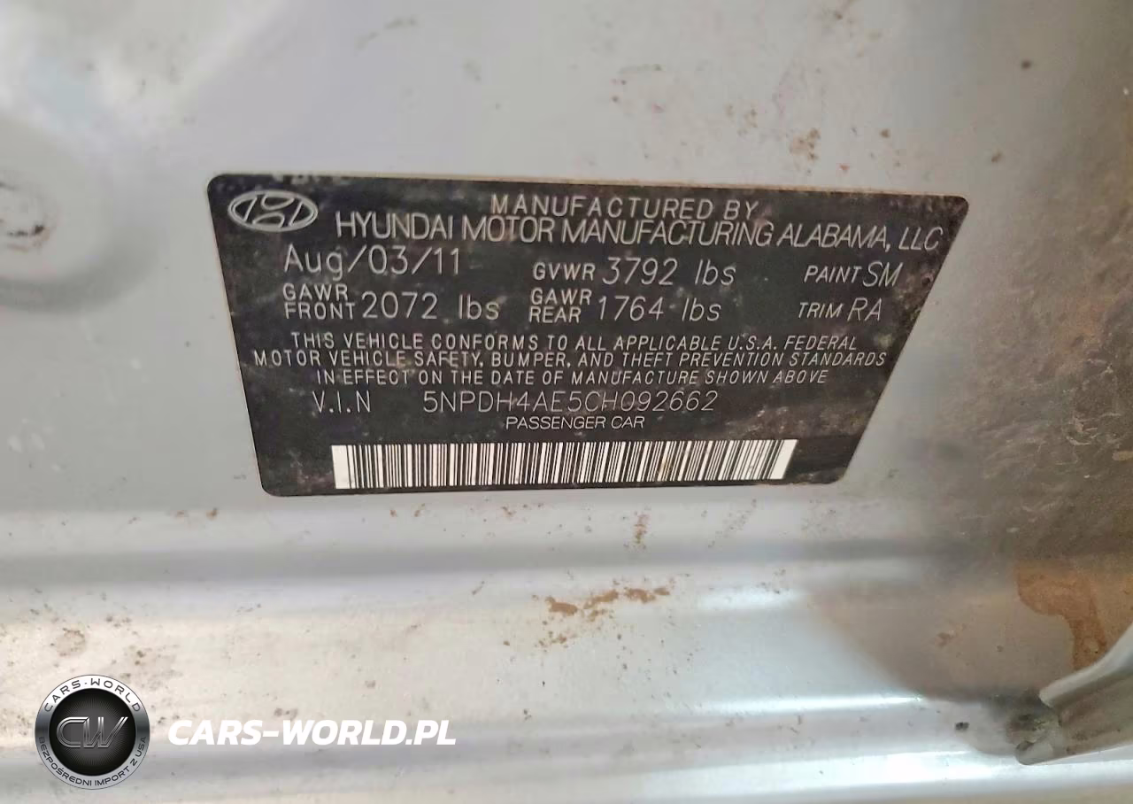 2012 Hyundai Elantra Limited VIN:5NPDH4AE5CH092662 - 12