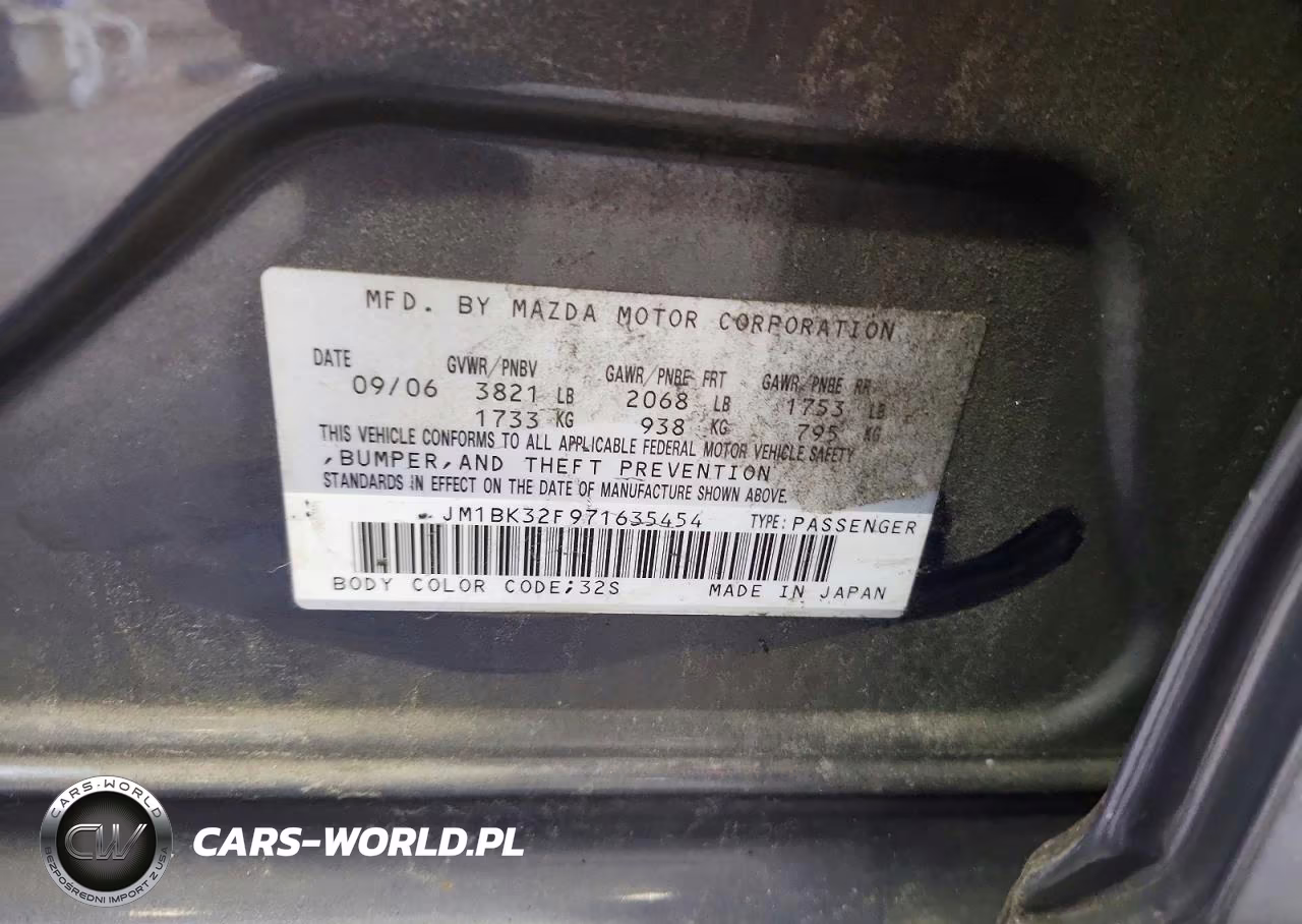 2007 Mazda 3 I VIN:JM1BK32F971635454 - 12