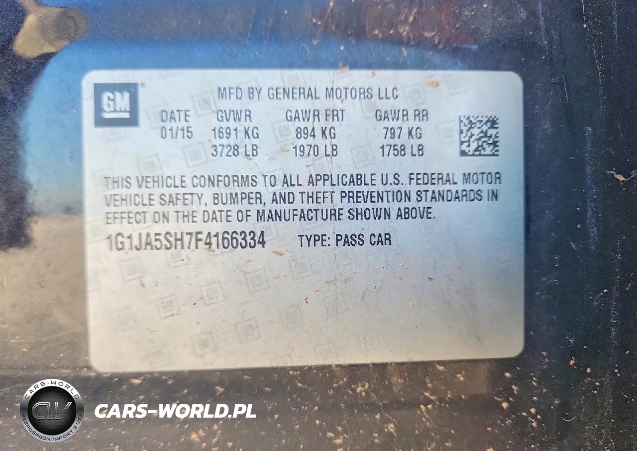 2015 Chevrolet Sonic Ls VIN:1G1JA5SH7F4166334 - 12
