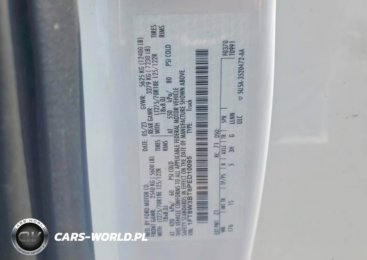 2023 Ford F350 Super Duty VIN:1FT8W3BT8PED10095 - 13