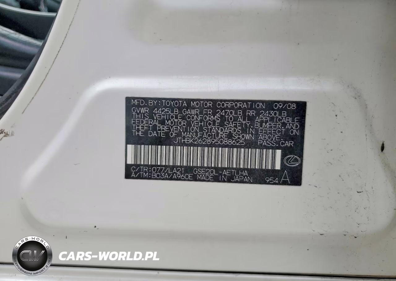 2009 Lexus Is 250 VIN:JTHBK262895088625 - 12