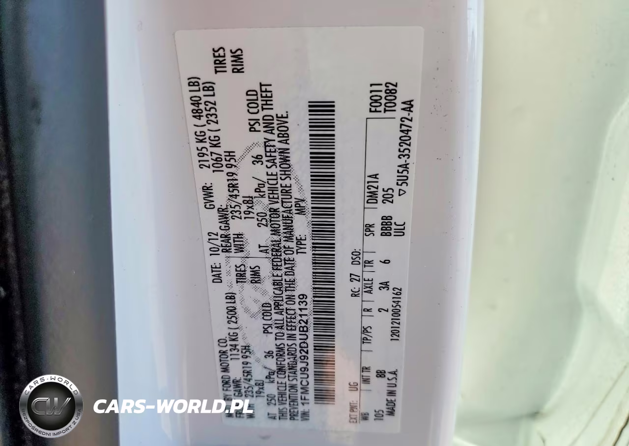 2013 Ford Escape Titanium VIN:1FMCU9J92DUB21139 - 13