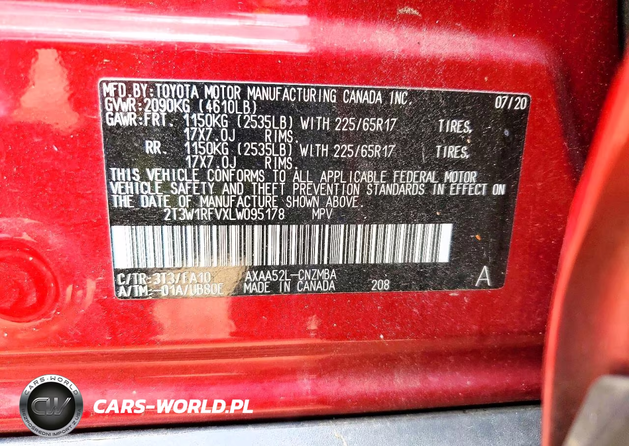 2020 Toyota Rav4 Xle VIN:2T3W1RFVXLW095178 - 13