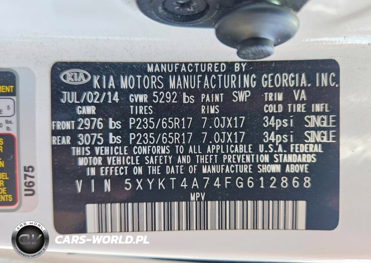 2015 Kia Sorento Lx VIN:5XYKT4A74FG612868 - 13