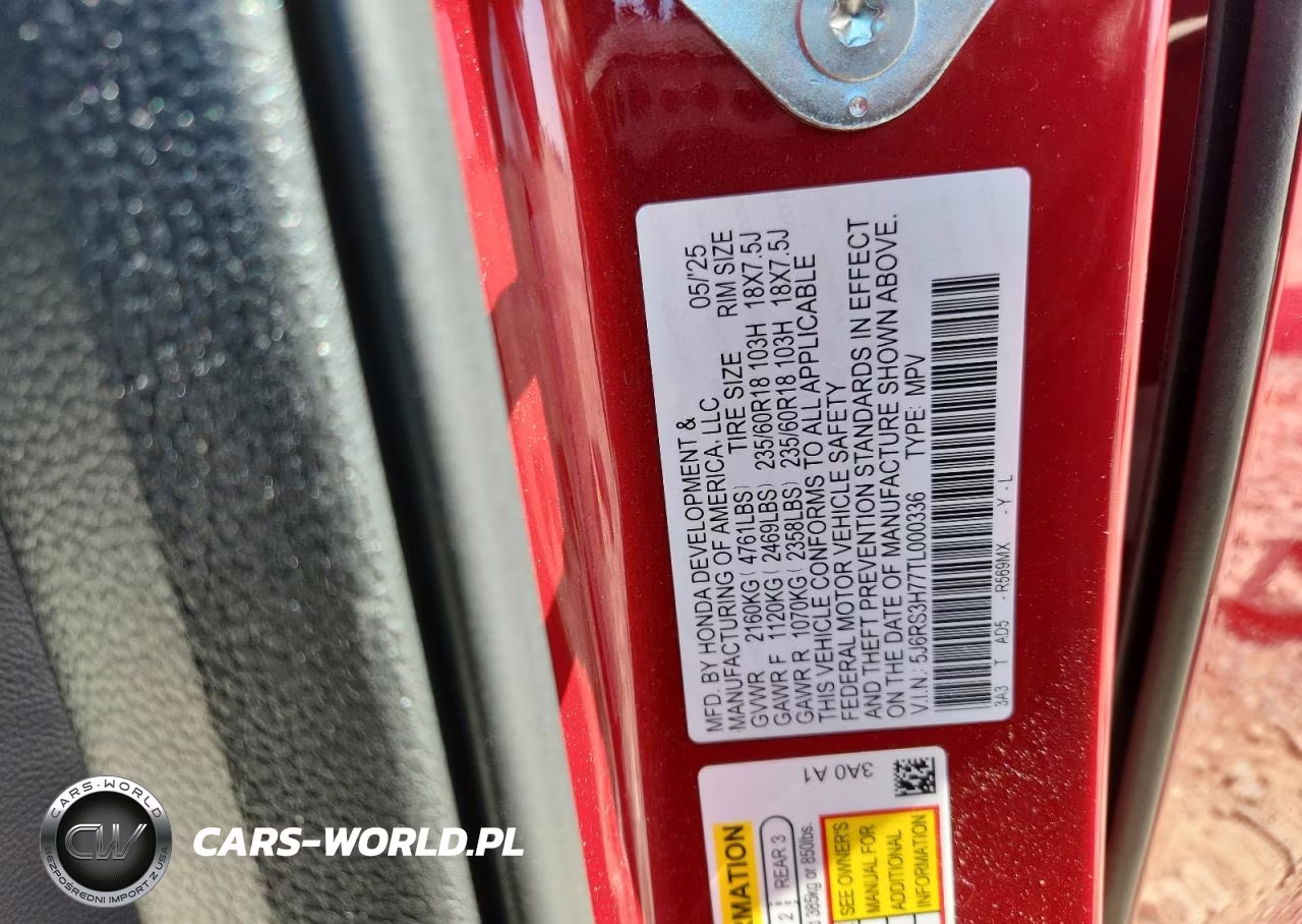 2026 Honda Cr-V Exl VIN:5J6RS3H77TL000336 - 13