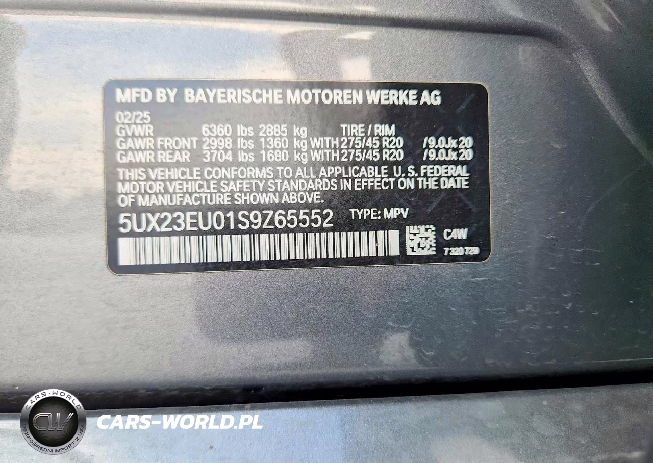 2025 BMW X5 xDrive40I VIN:5UX23EU01S9Z65552 - 14