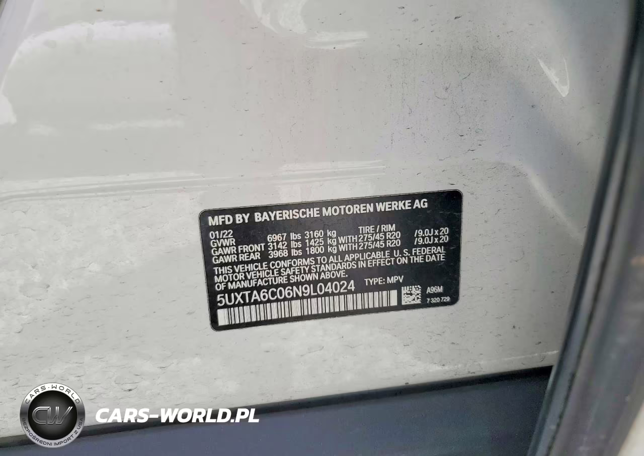 2022 BMW X5 xDrive45E VIN:5UXTA6C06N9L04024 - 14