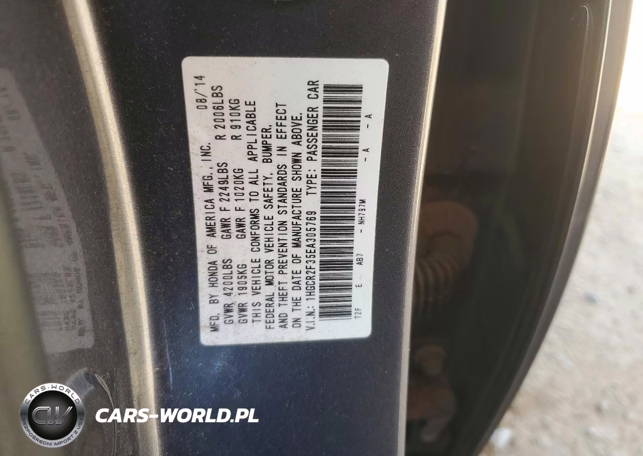 2014 Honda Accord Lx VIN:1HGCR2F35EA305769 - 13