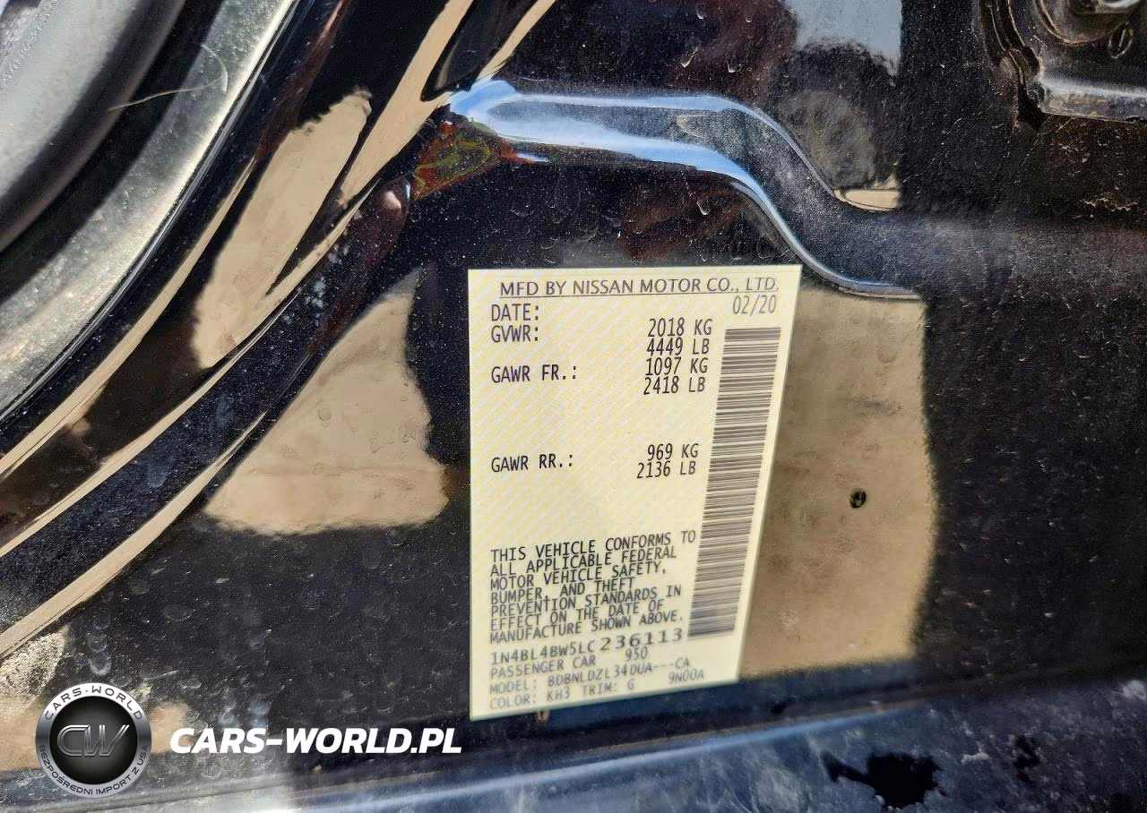 2020 Nissan Altima S VIN:1N4BL4BW5LC236113 - 12
