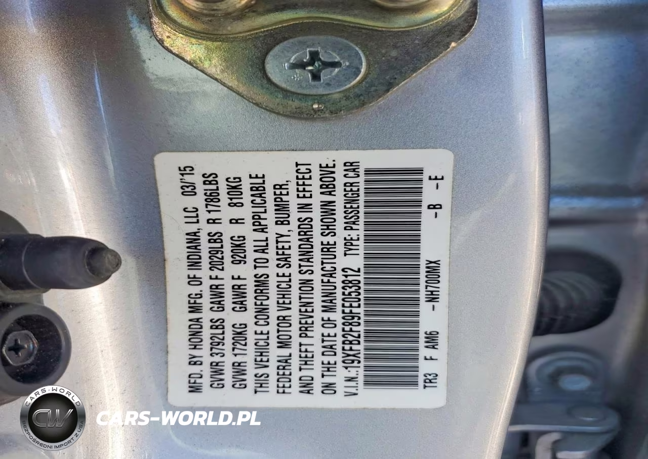 2015 Honda Civic Ex VIN:19XFB2F89FE053812 - 13