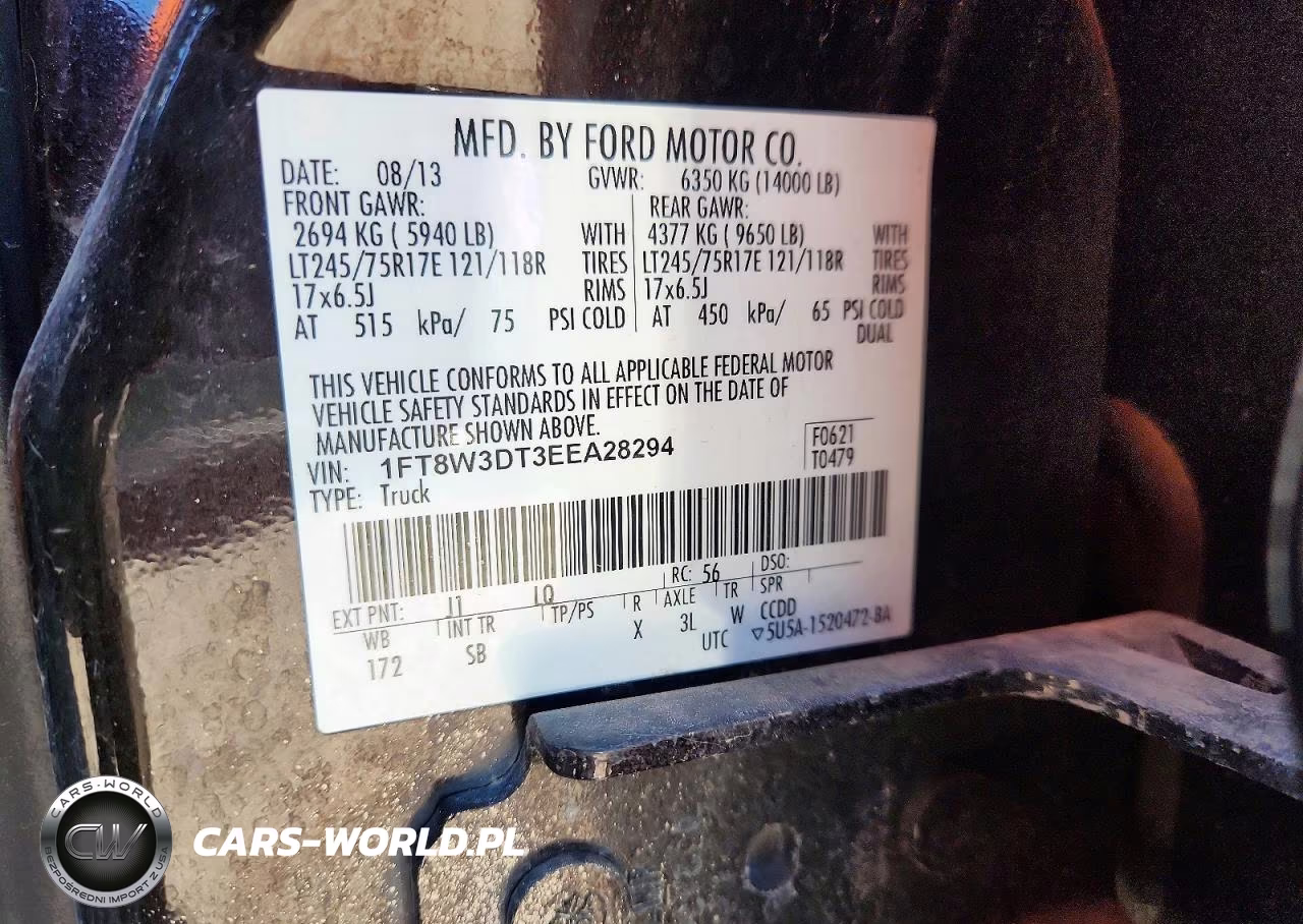 2014 Ford F350 Super Duty VIN:1FT8W3DT3EEA28294 - 12
