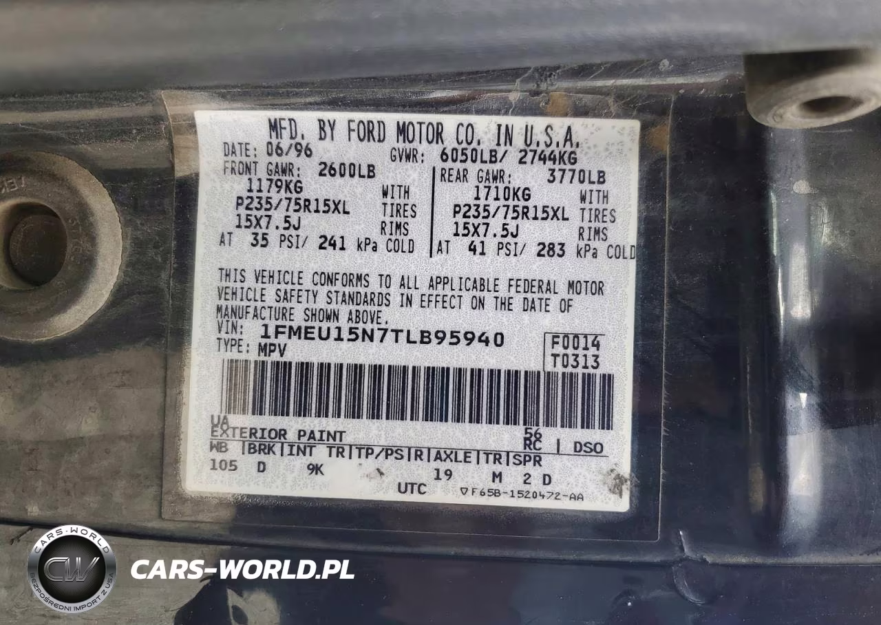 1996 Ford Bronco U100 VIN:1FMEU15N7TLB95940 - 13