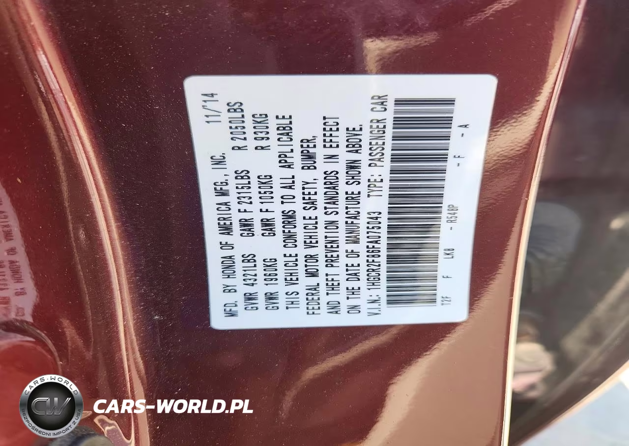 2015 Honda Accord Exl VIN:1HGCR2F86FA075043 - 12